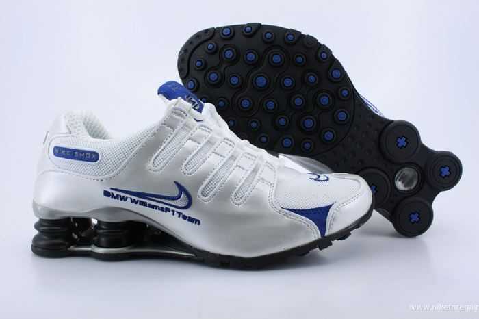 argente et bleu marine Nike Shox NZ chaussures de sport (4)